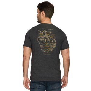 Thread Grit Men's Short Sleeve Southwest Rodeo Graphic T-Shirt Charcoal Heather